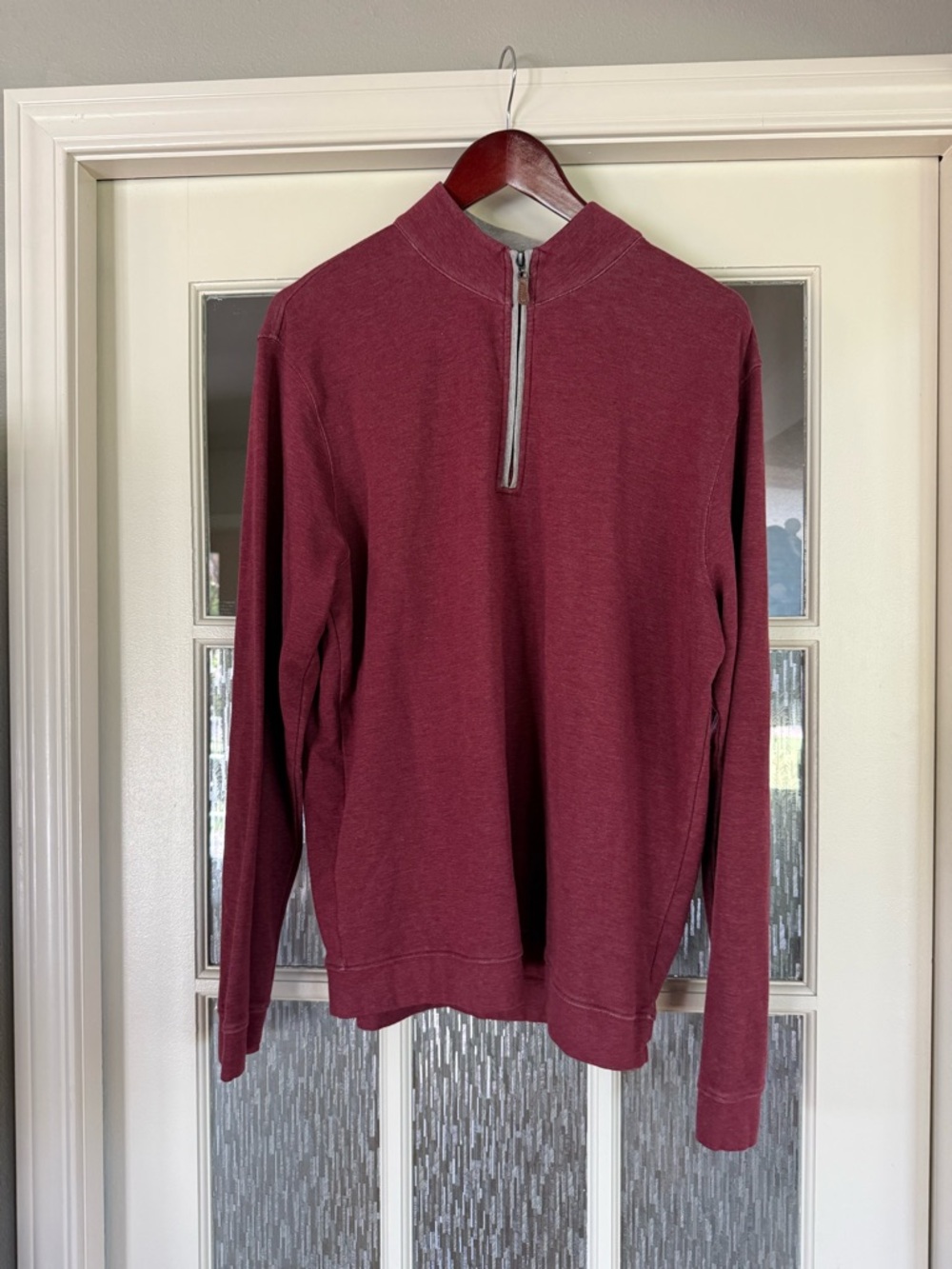 johnnie-O Sully Quarter Zip Men's Burgundy 1/4 Pullover Sweater